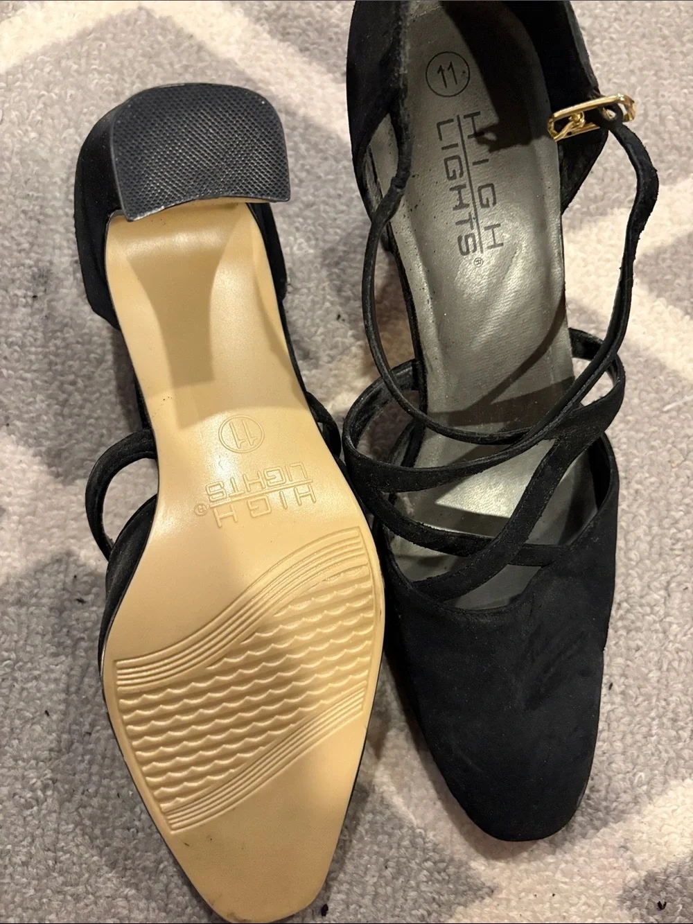 Black Lace-Up Pointed Heels